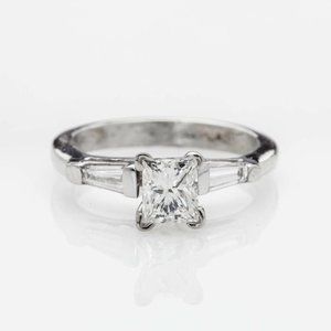 1.40ct Princess Cut Diamond Platinum Wedding Ring